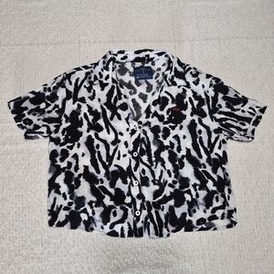 Black and White Button-Up Shirt